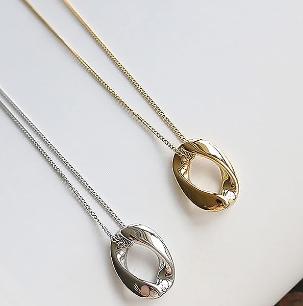 18K-Gold-or-White-Gold-Plated-Oval-Twisted-Hoop-Wave-Pendant-Necklace-with-Smooth-Finish-B0B67CR3QR-2 18K-Gold-or-White-Gold-Plated-Oval-Twisted-Hoop-Wave-Pendant-Necklace-with-Smooth-Finish-B0B67CR3QR-2