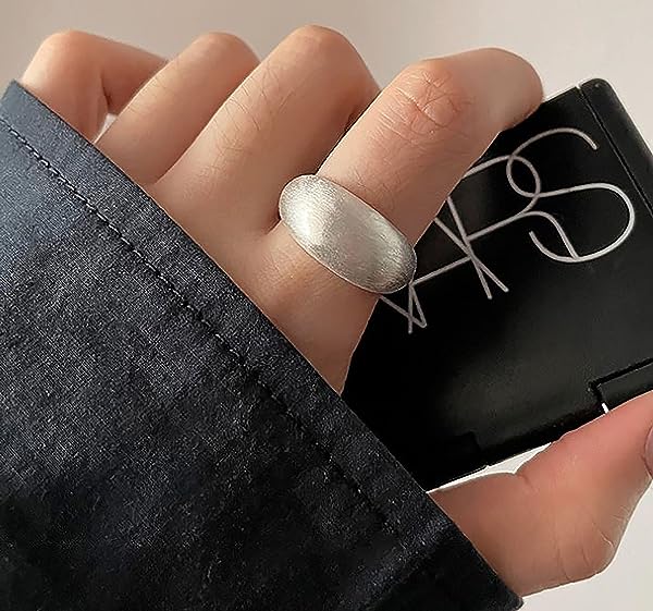 Adjustable-Dome-Ring-Sterling-Silver-Plated-Frosted-Finished-B0BWGB15SL-2 Adjustable-Dome-Ring-Sterling-Silver-Plated-Frosted-Finished-B0BWGB15SL-2