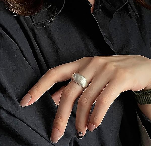 Adjustable-Dome-Ring-Sterling-Silver-Plated-Frosted-Finished-B0BWGB15SL-3 Adjustable-Dome-Ring-Sterling-Silver-Plated-Frosted-Finished-B0BWGB15SL-3