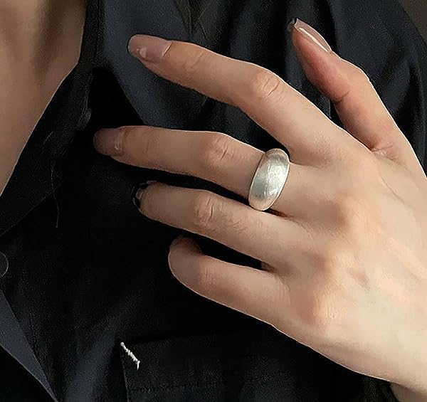 Adjustable-Dome-Ring-Sterling-Silver-Plated-Frosted-Finished-B0BWGB15SL-4 Adjustable-Dome-Ring-Sterling-Silver-Plated-Frosted-Finished-B0BWGB15SL-4