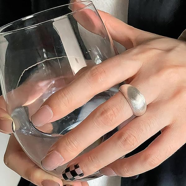 Adjustable-Dome-Ring-Sterling-Silver-Plated-Frosted-Finished-B0BWGB15SL-5 Adjustable-Dome-Ring-Sterling-Silver-Plated-Frosted-Finished-B0BWGB15SL-5