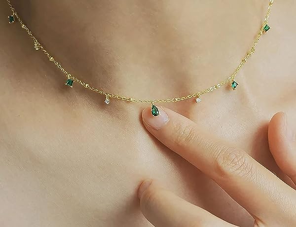 Dainty-Gold-Tone-Floating-Pear-Emerald-and-Zirconia-Dangling-Droplet-Station-Necklace-Gold-Chain-B0C6L1KV5N-2 Dainty-Gold-Tone-Floating-Pear-Emerald-and-Zirconia-Dangling-Droplet-Station-Necklace-Gold-Chain-B0C6L1KV5N-2