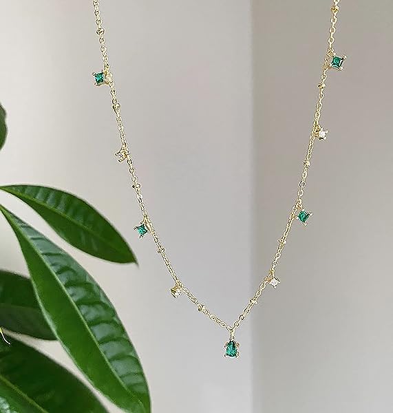 Dainty-Gold-Tone-Floating-Pear-Emerald-and-Zirconia-Dangling-Droplet-Station-Necklace-Gold-Chain-B0C6L1KV5N-3 Dainty-Gold-Tone-Floating-Pear-Emerald-and-Zirconia-Dangling-Droplet-Station-Necklace-Gold-Chain-B0C6L1KV5N-3