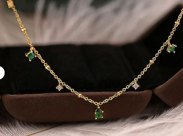 Dainty-Gold-Tone-Floating-Pear-Emerald-and-Zirconia-Dangling-Droplet-Station-Necklace-Gold-Chain-B0C6L1KV5N-5 Dainty-Gold-Tone-Floating-Pear-Emerald-and-Zirconia-Dangling-Droplet-Station-Necklace-Gold-Chain-B0C6L1KV5N-5
