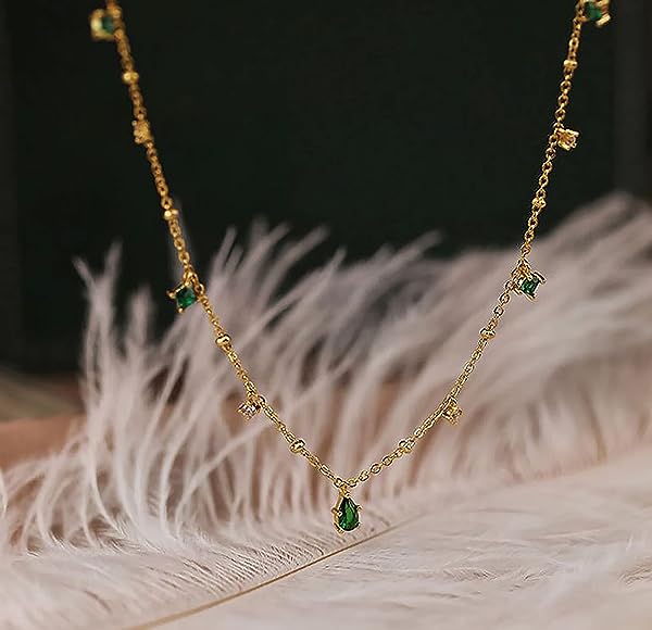 Dainty-Gold-Tone-Floating-Pear-Emerald-and-Zirconia-Dangling-Droplet-Station-Necklace-Gold-Chain-B0C6L1KV5N-6 Dainty-Gold-Tone-Floating-Pear-Emerald-and-Zirconia-Dangling-Droplet-Station-Necklace-Gold-Chain-B0C6L1KV5N-6