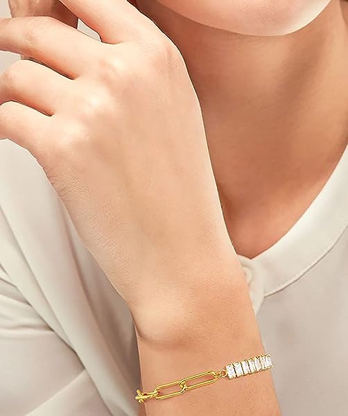 Half-and-Half-Baguette-and-Chain-Bracelet-18K-Gold-Plated-Tennis-Chain-and-Paperclip-Link-Cubic-Zirconia-Bracelet-B0B5WBRBX5-2 Half-and-Half-Baguette-and-Chain-Bracelet-18K-Gold-Plated-Tennis-Chain-and-Paperclip-Link-Cubic-Zirconia-Bracelet-B0B5WBRBX5-2