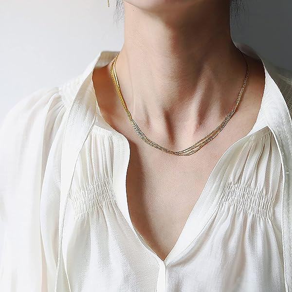 Stylish-4-Layers-14K-Gold-Plated-Gold-Tone-or-White-Gold-Tone-Choker-Chain-Necklace-Fashionable-Multi-Strand-Necklace-B0BW3GGZL4-4 Stylish-4-Layers-14K-Gold-Plated-Gold-Tone-or-White-Gold-Tone-Choker-Chain-Necklace-Fashionable-Multi-Strand-Necklace-B0BW3GGZL4-4