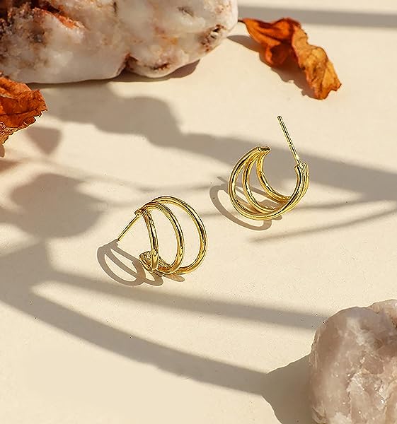 Triple-Strand-Hoop-Huggie-Earring-18K-Gold-Plating-B0BWK8YKXQ-6 Triple-Strand-Hoop-Huggie-Earring-18K-Gold-Plating-B0BWK8YKXQ-6