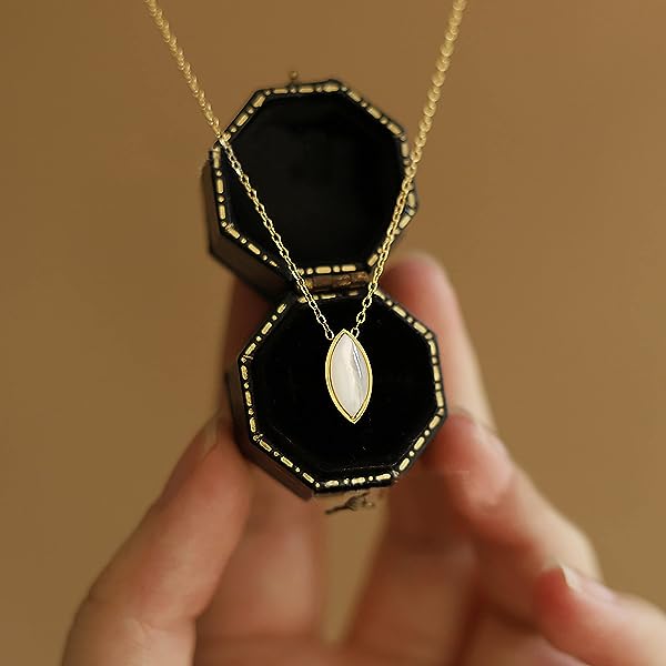 White-Seashell-Marquise-Pendant-Necklace-with-18K-Gold-Plating-Chain-B0BWGKFJH8-4 White-Seashell-Marquise-Pendant-Necklace-with-18K-Gold-Plating-Chain-B0BWGKFJH8-4