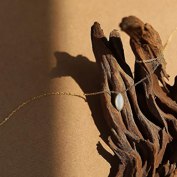 White-Seashell-Marquise-Pendant-Necklace-with-18K-Gold-Plating-Chain-B0BWGKFJH8-5 White-Seashell-Marquise-Pendant-Necklace-with-18K-Gold-Plating-Chain-B0BWGKFJH8-5