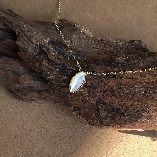 White-Seashell-Marquise-Pendant-Necklace-with-18K-Gold-Plating-Chain-B0BWGKFJH8-7 White-Seashell-Marquise-Pendant-Necklace-with-18K-Gold-Plating-Chain-B0BWGKFJH8-7